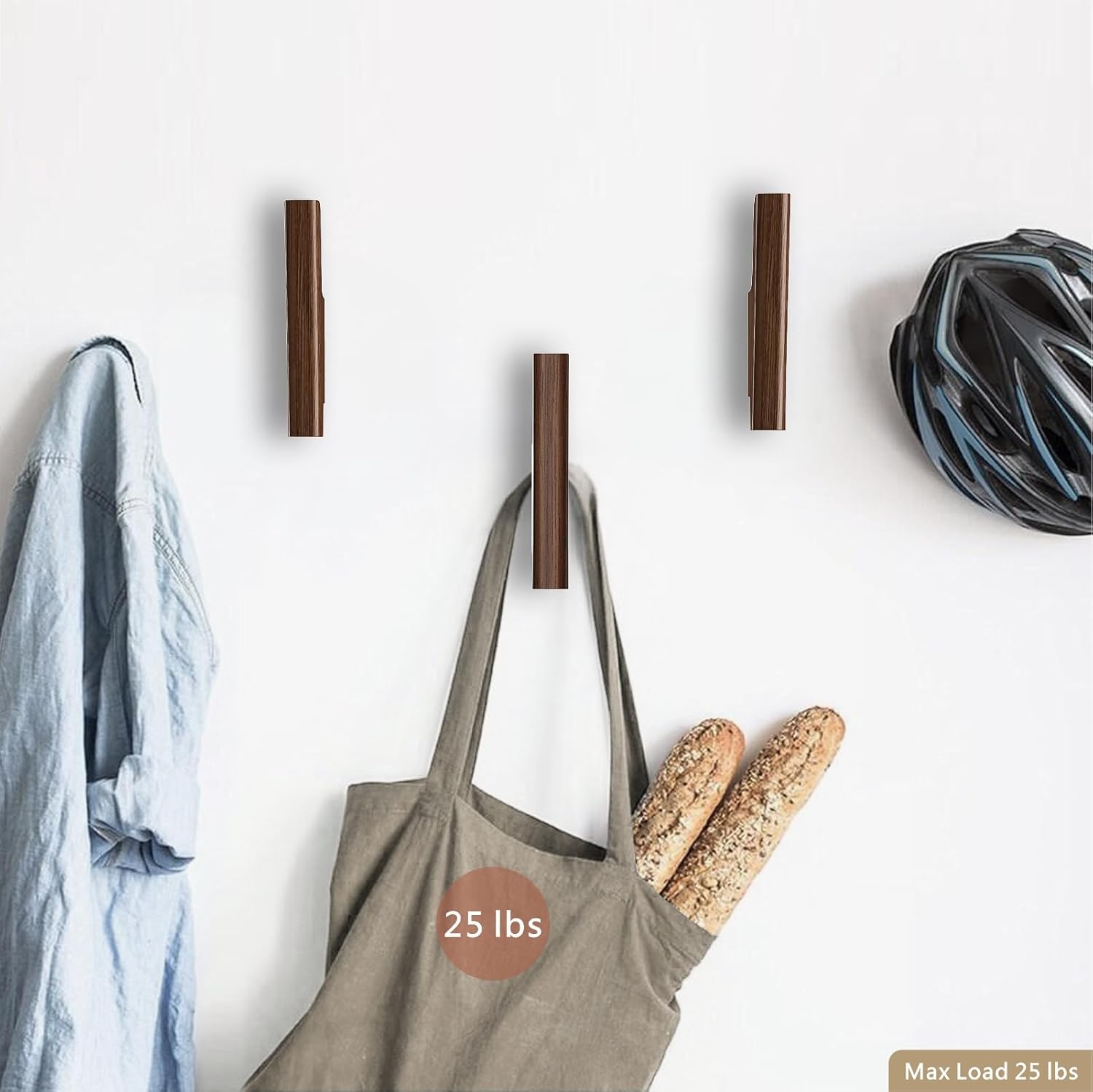 carpentray wooden wall hooks with four hooks