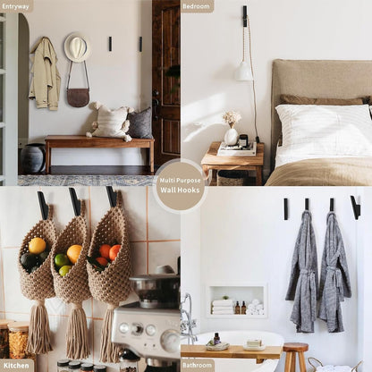 carpentray wooden wall hooks with four hooks