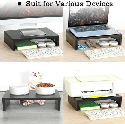 carpentray 2pcs wooden monitor riser (black)