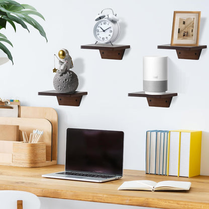 carpentray wooden mini wall shelf set of 2 (brown)