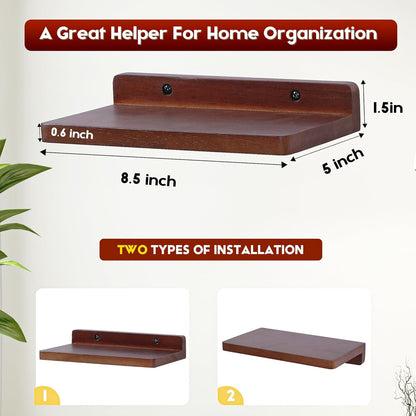 carpentray small floating shelves for wall set of 3 (brown)