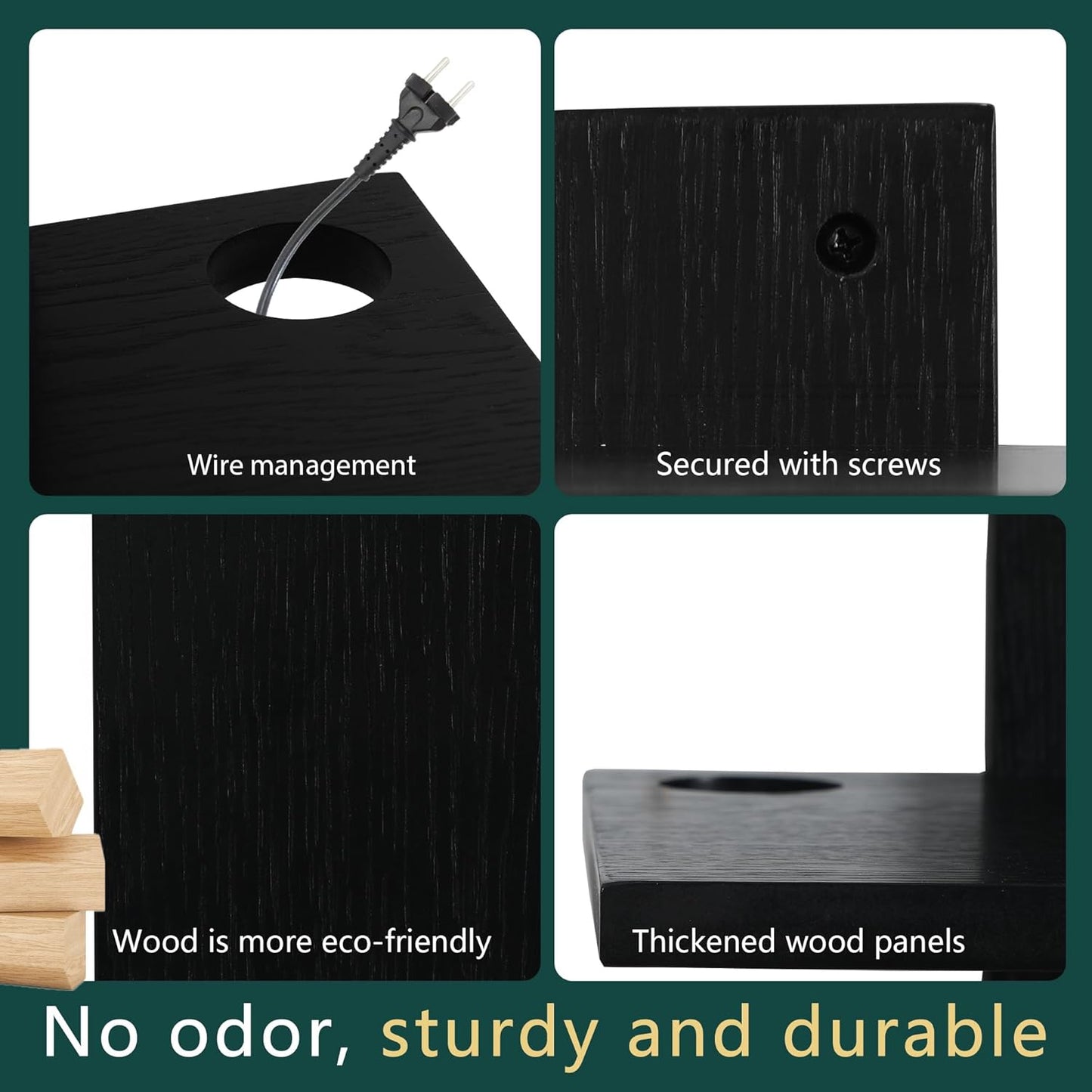 Carpentray Floating Projector Wall Mount TV Shelf (Black)