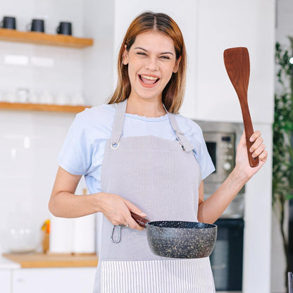 carpentray 1pcs wooden spatula set for cooking - 12.8 inches natural wood spatulas for non-stick cookware