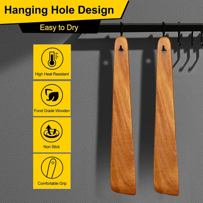 carpentray set of 1 / 12 inch teak wood spatula for cooking non toxic kitchen utensil scraper spurtle kitchen tools flat