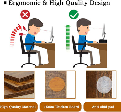 carpentray 2pcs wooden monitor riser (brown)