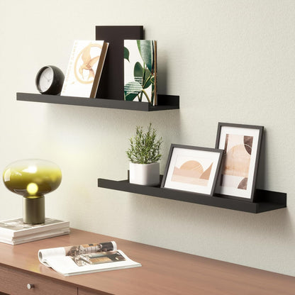carpentray 20 inches long modern black wall shelf