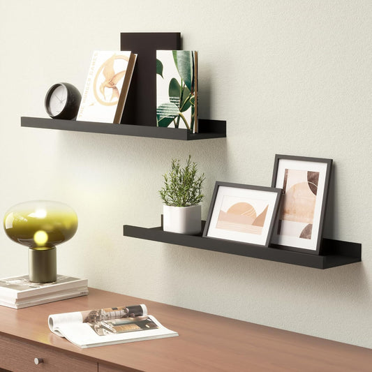 Carpentray 20 Inches Long Modern Black Wall Shelf