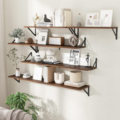 carpentray 40x8 inch floating shelves for wall mounted shelves set of 2
