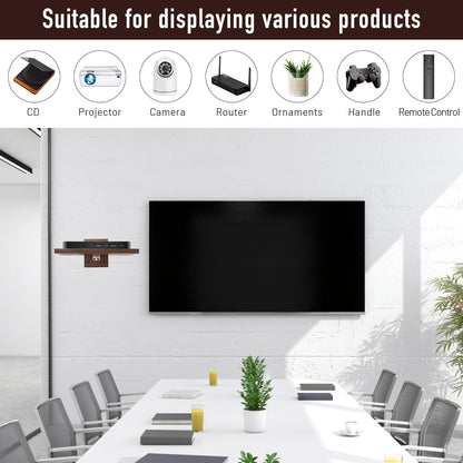 carpentray floating projector wall mount tv shelf (brown)