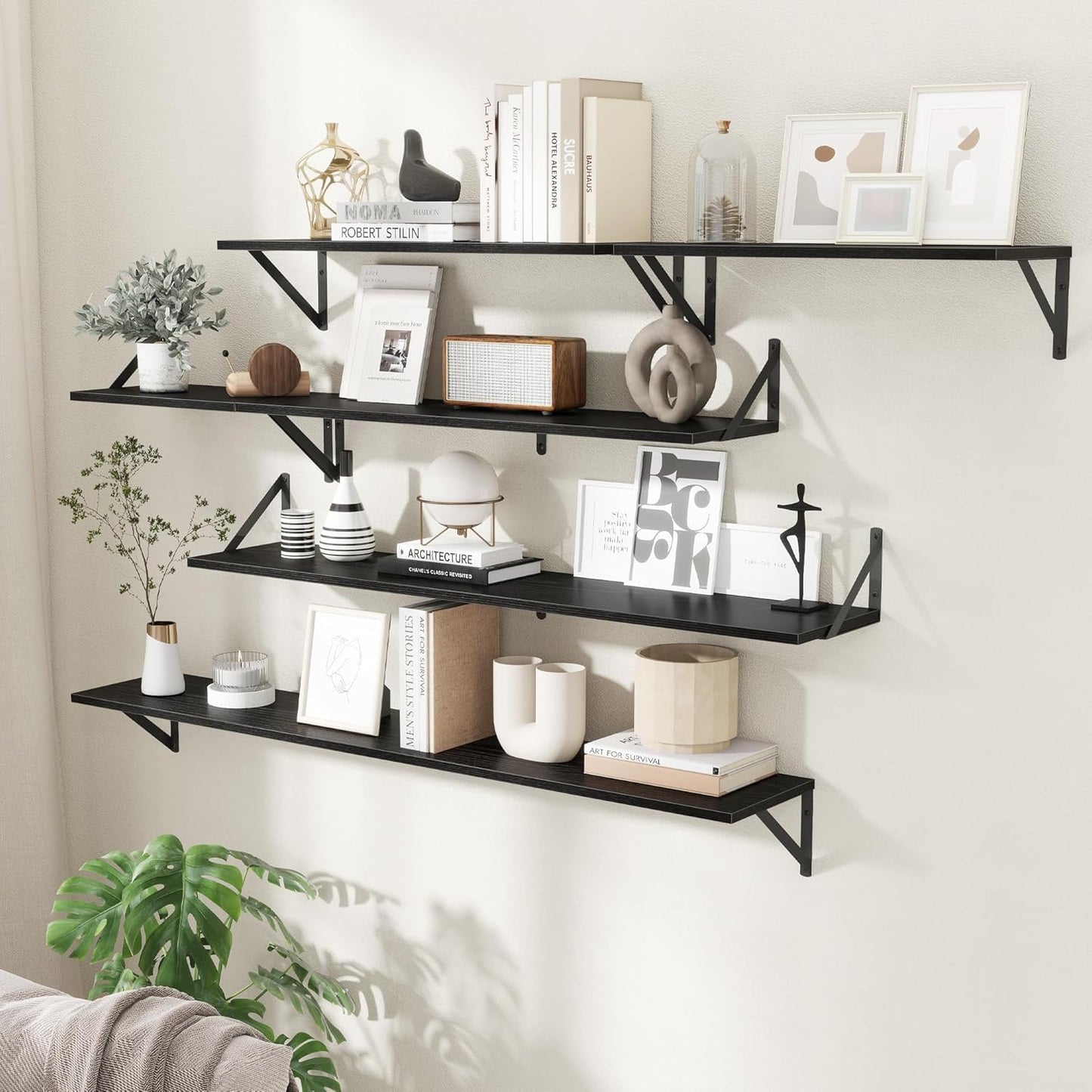 6x8 inch Floating Shelves | 8 Inch Deep Black