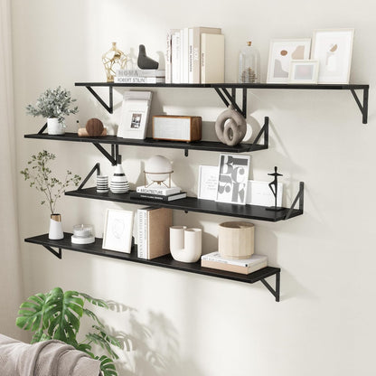 6x8 inch floating shelves | 8 inch deep black