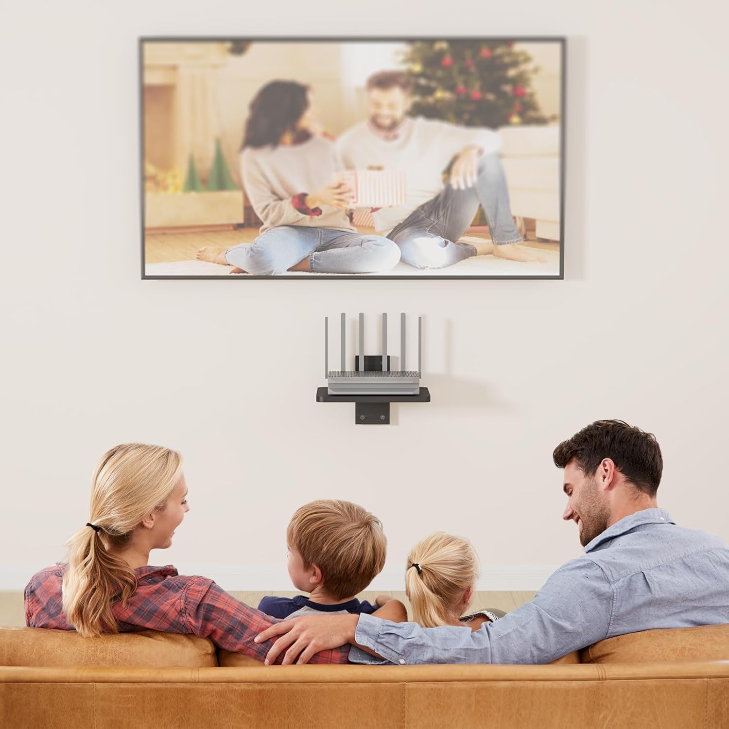 carpentray wooden floating projector stand (black)