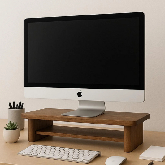 Carpentray Dual Shelf Woden Monitor Riser