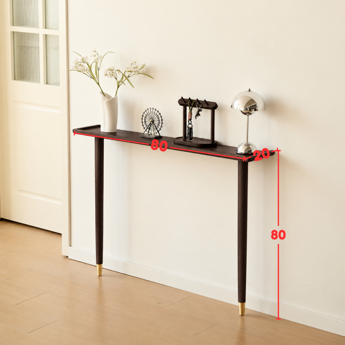 Carpentray 80cm Long Walnut Console Table | Modern Wooden Entryway Table