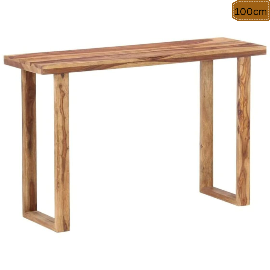 Carpentray 100cm Long Sheesham Wood Console Tables for Living Room Entrance Hallway Entryway Table Wooden Furniture for Home (Teak Finish)