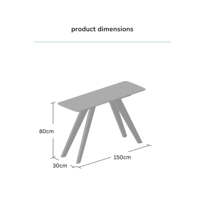 carpentray 150cm long wooden console table