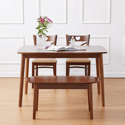 carpentray round wooden dining bench/solid wood bedroom entry way kitchen corridor bench (walnut)