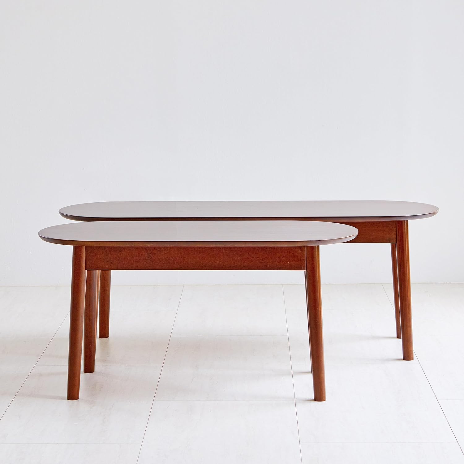 carpentray round wooden dining bench/solid wood bedroom entry way kitchen corridor bench (walnut)