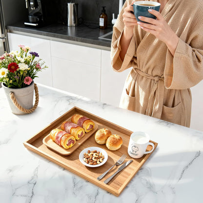 carpentray sheesham wood serving tray: rectangular wooden tray