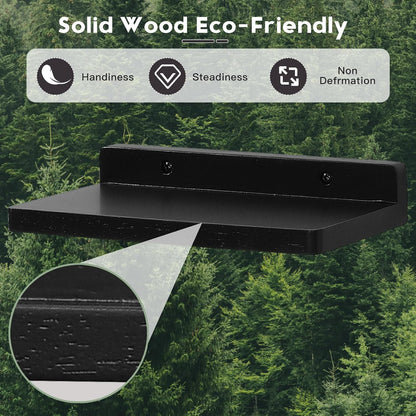 carpentray small floating shelves for wall set of 3 (black)