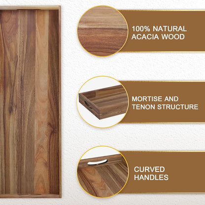 carpentray extra large acacia wood serving board with handles, 36 x 12 inches