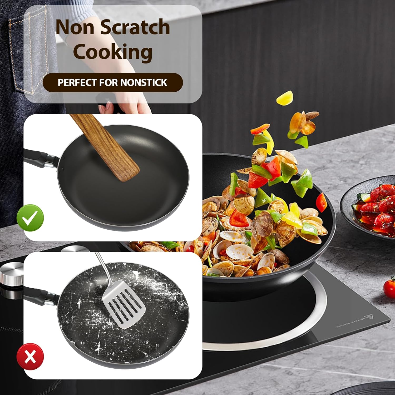 carpentray set of 2 teak wood spatula for cooking,12.2 inch flat wooden spatula