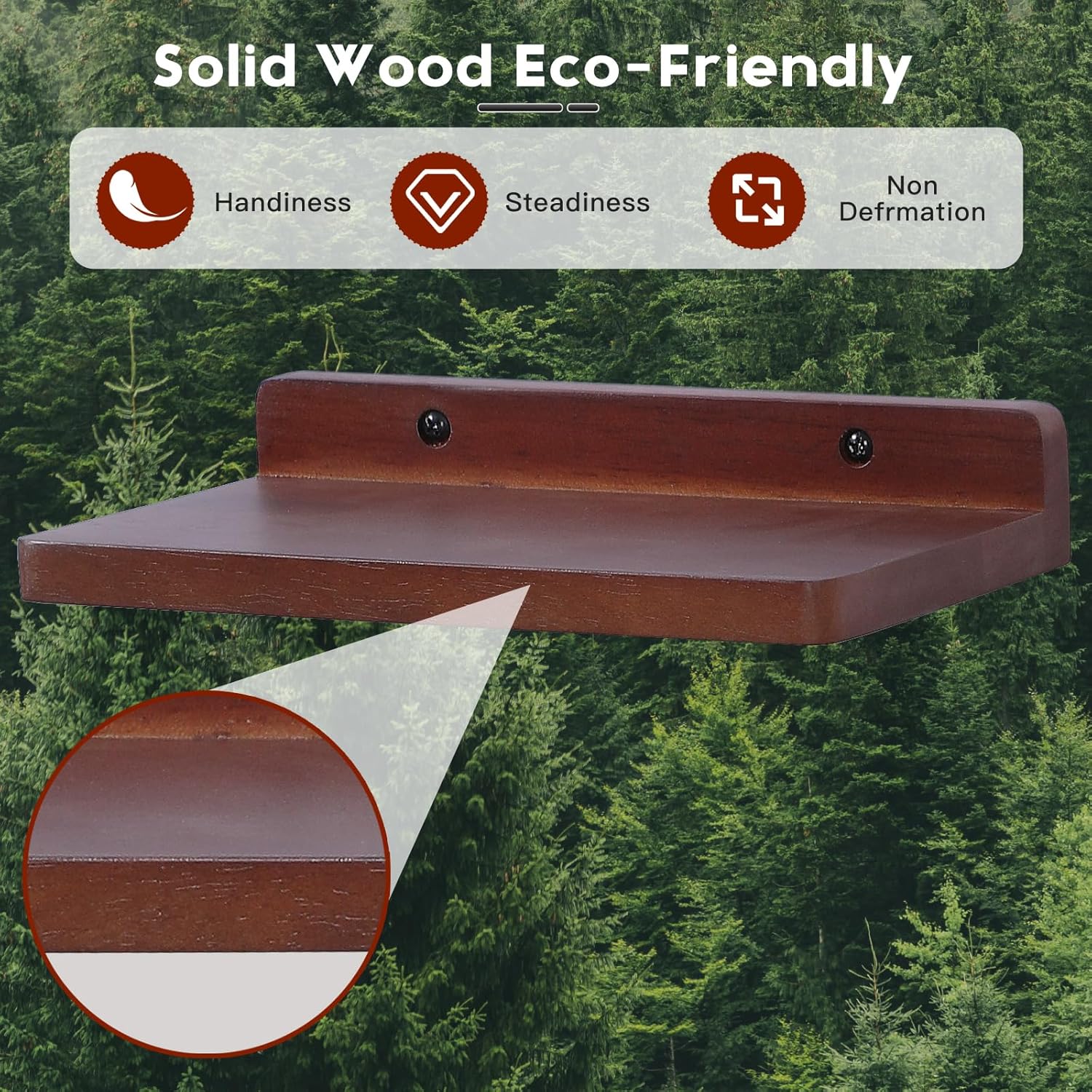 carpentray small floating shelves for wall set of 3 (brown)