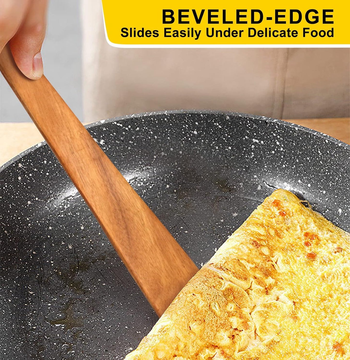 Carpentray set of 1 / 12 Inch Teak Wood Spatula for Cooking Non Toxic Kitchen Utensil Scraper Spurtle Kitchen Tools Flat