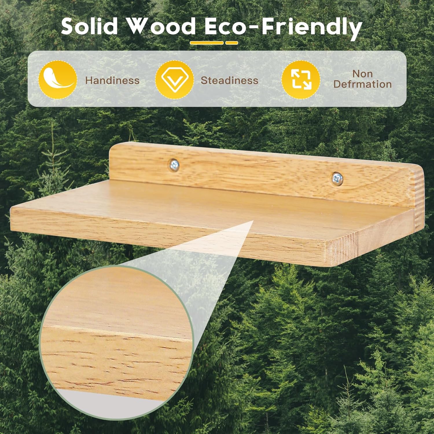carpentray small floating shelves for wall set of 3 (natural)