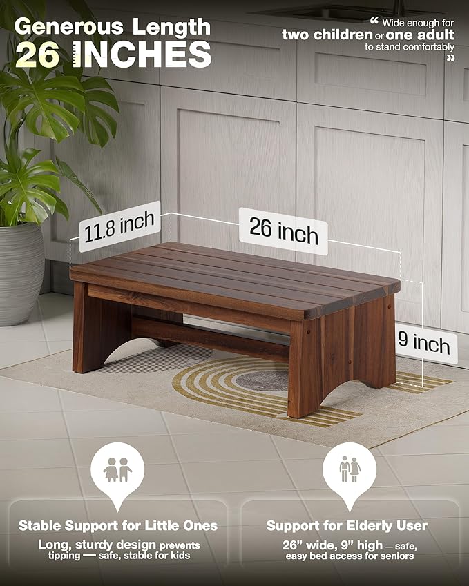 carpentray wooden step stool, heavy duty one step stool