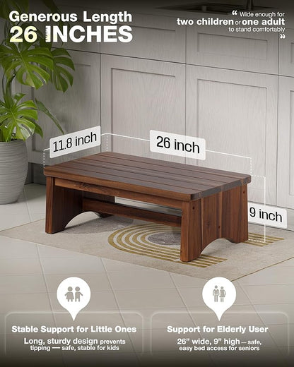 carpentray wooden step stool, heavy duty one step stool