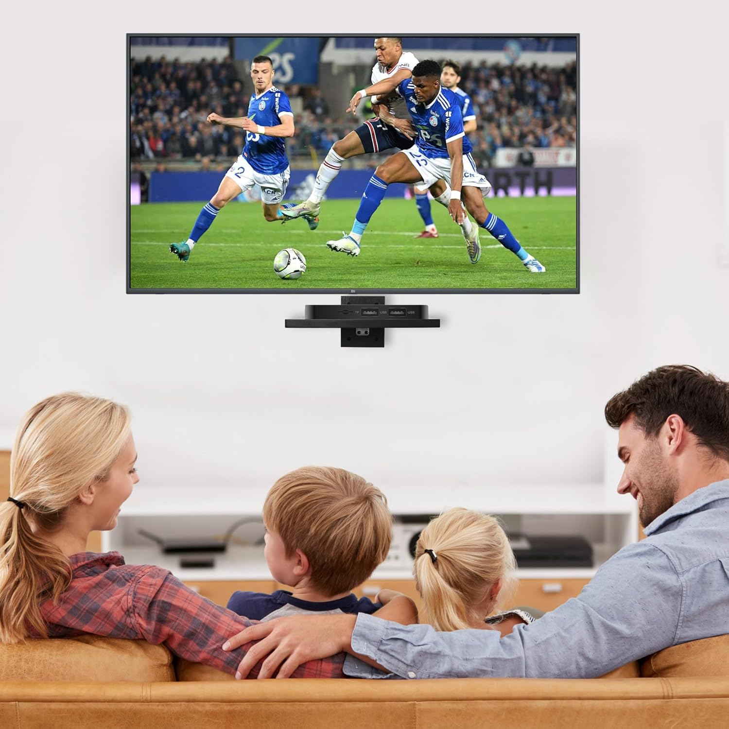 carpentray floating projector wall mount tv shelf (black)