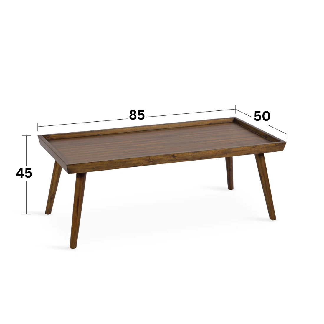 carpentray tray style coffee table walnut (85*50*45* cm)