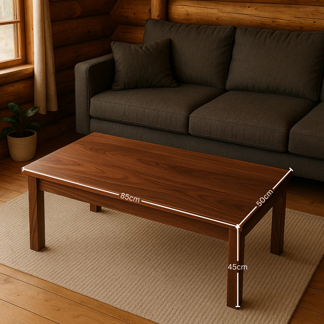 Carpentray Wooden Walnut Coffee Table (85*50*45* Cm)