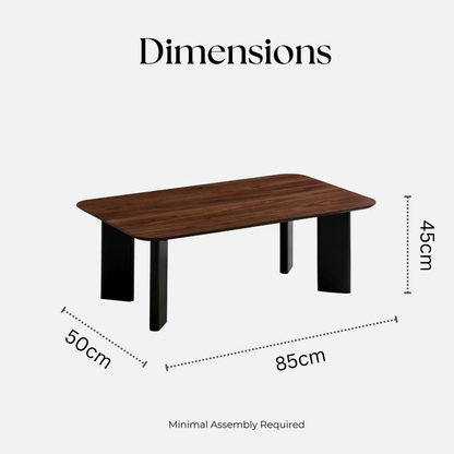 carpentray premium coffee table walnut finish (85*50*45cm)