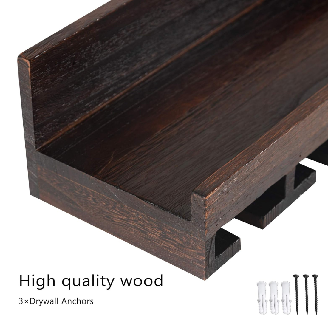 Carpentray Set of 1 Wall-Mounted Wood Wine Rack 10 Bottles Wine Storage Rack