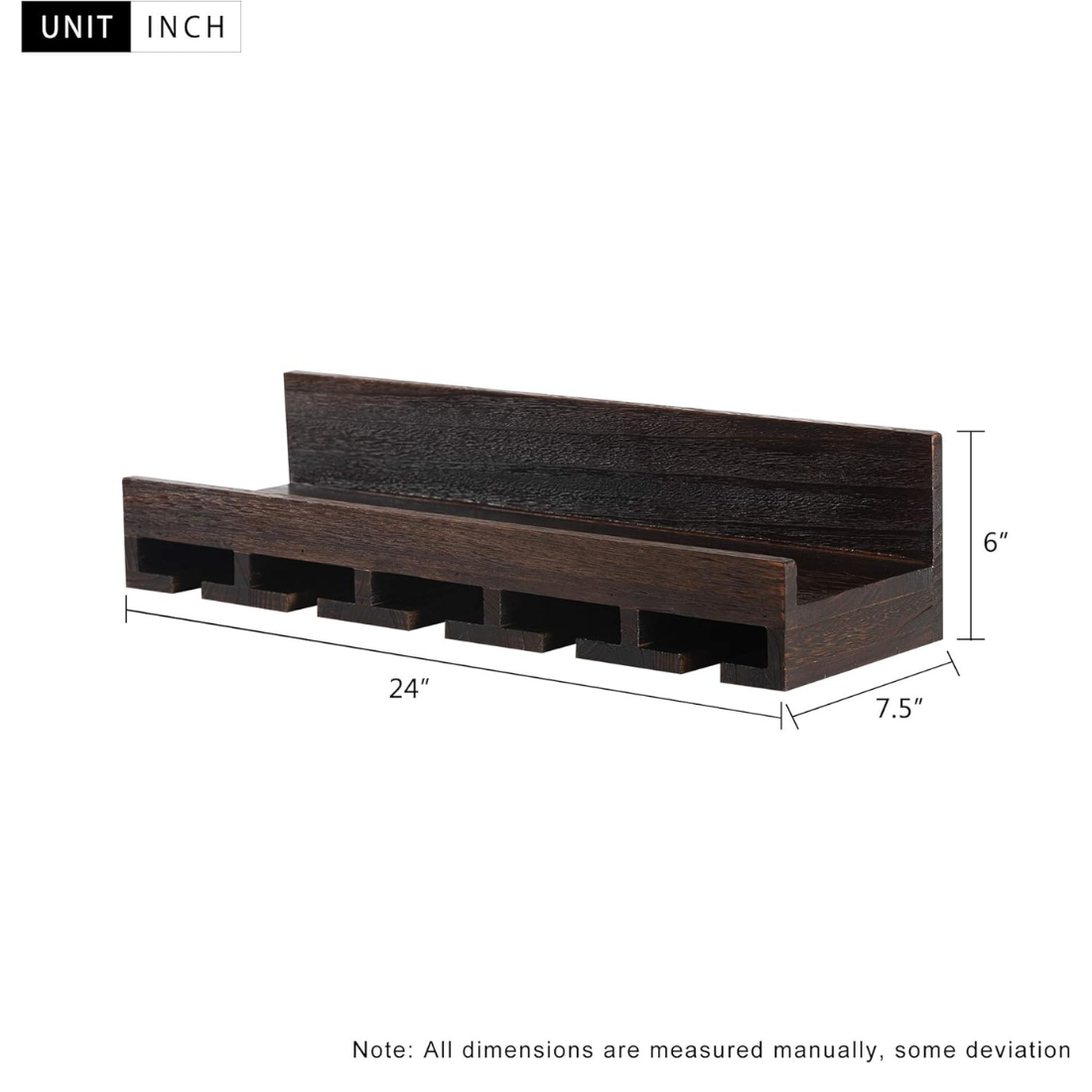 Carpentray Set of 1 Wall-Mounted Wood Wine Rack 10 Bottles Wine Storage Rack
