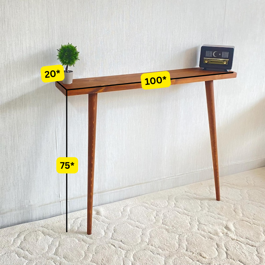 Carpentray 100cm Long Entryway table Console Table, With shelves