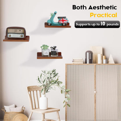 carpentray small floating shelves for wall set of 3 (brown)