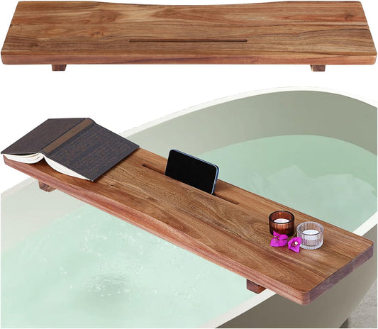 Carpentray Premium 1.2IN Thickened Wood Bathtub Tray Caddy