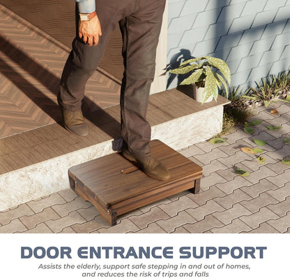 carpentray wooden step stool, 3.5'' one step stool for adults (walnut)