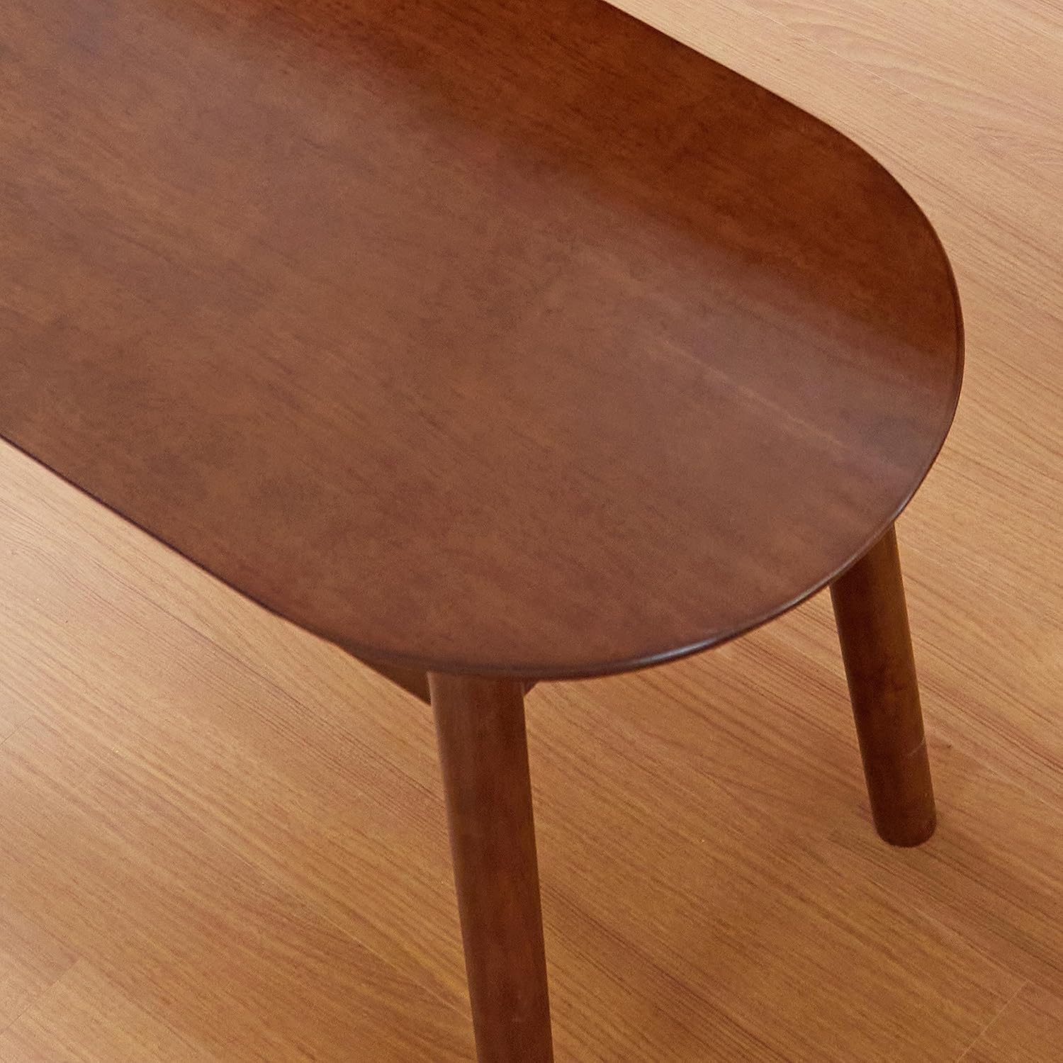 carpentray round wooden dining bench/solid wood bedroom entry way kitchen corridor bench (walnut)