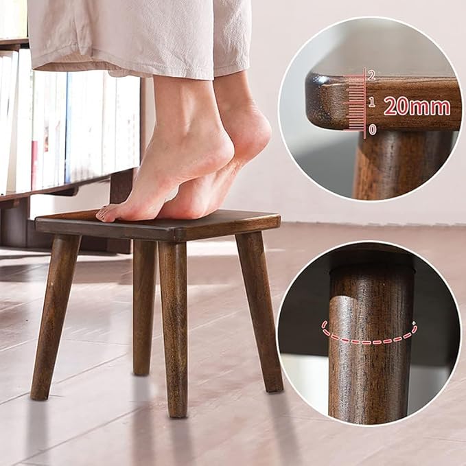 Carpentray Wooden Sitting Stool 11 Inches for Home | Wooden Square Stool Sheesham Wood Table Stool for Bedroom