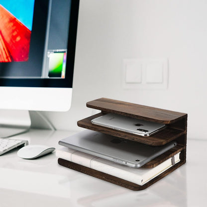 carpentray wooden leptop & tablete holder