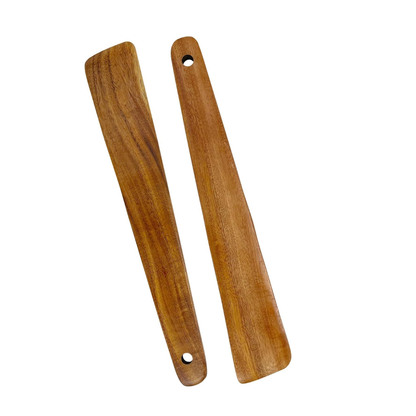 carpentray set of 2 teak wood spatula for cooking,12.2 inch flat wooden spatula