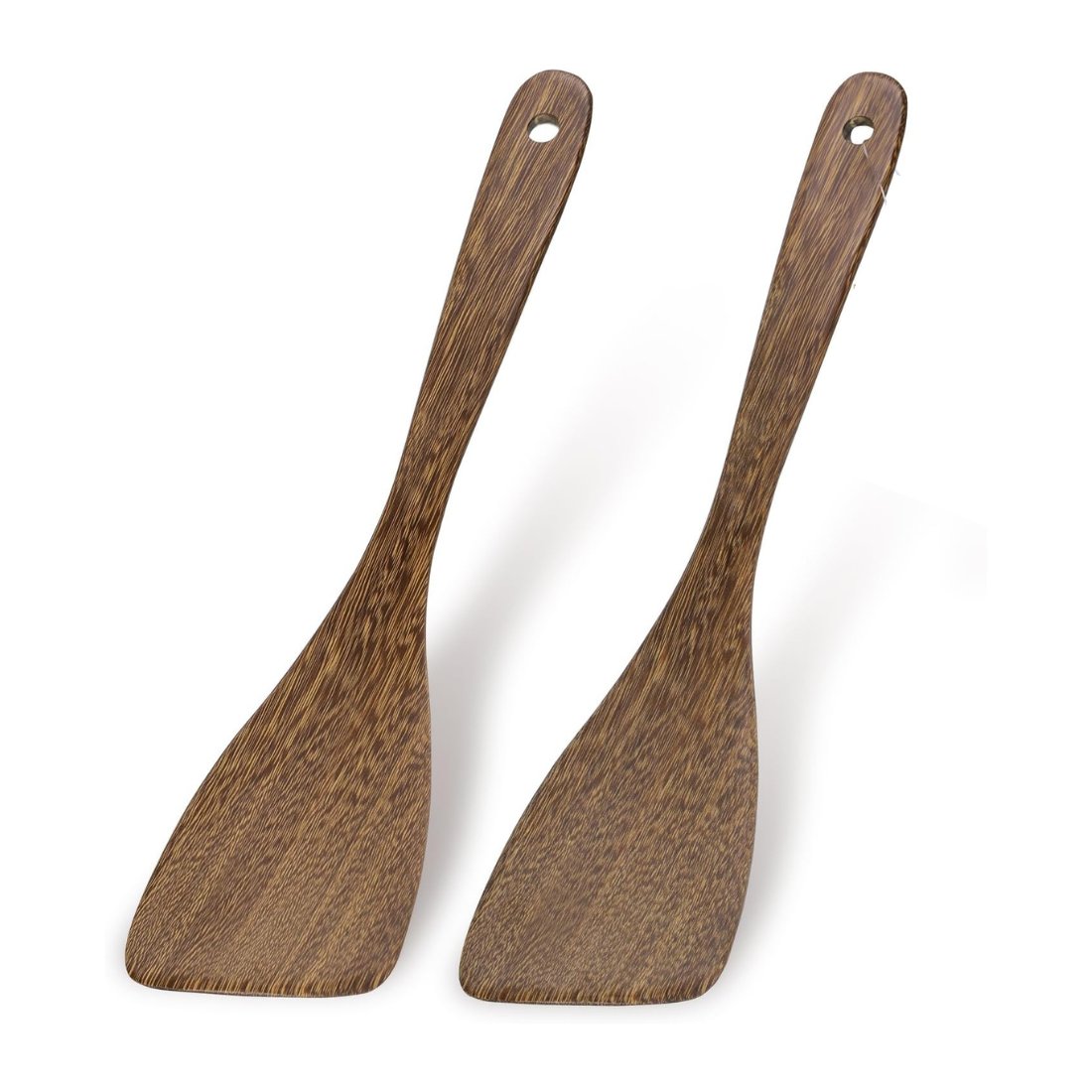 carpentray 2pcs wooden spatula, 12.8in wooden flat frying spatulas
