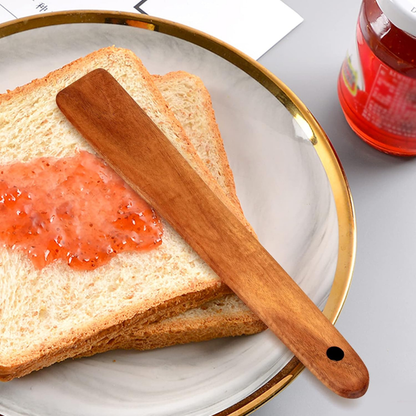 carpentray set of 1 / 12 inch teak wood spatula for cooking non toxic kitchen utensil scraper spurtle kitchen tools flat