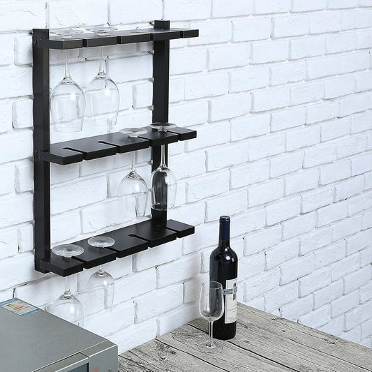 Carpentray Wooden Wall Wine Holder