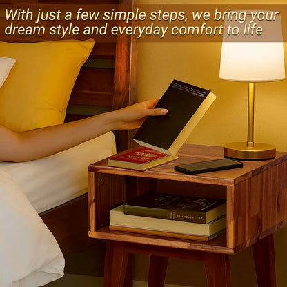 carpentray wooden bedside table (beown)