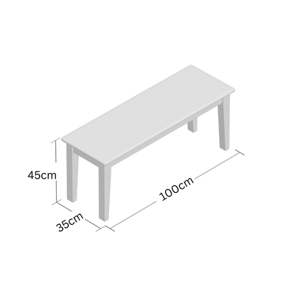 carpentray 100cm long wooden seating bench teak finish